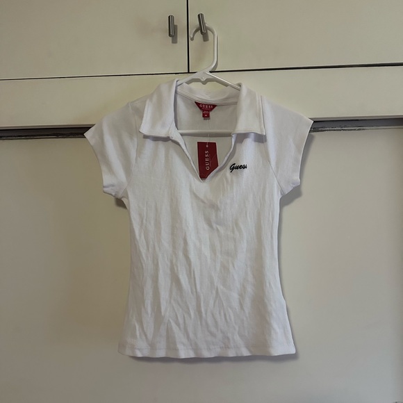 Guess White Collar Top Size M NWT - Picture 1 of 4